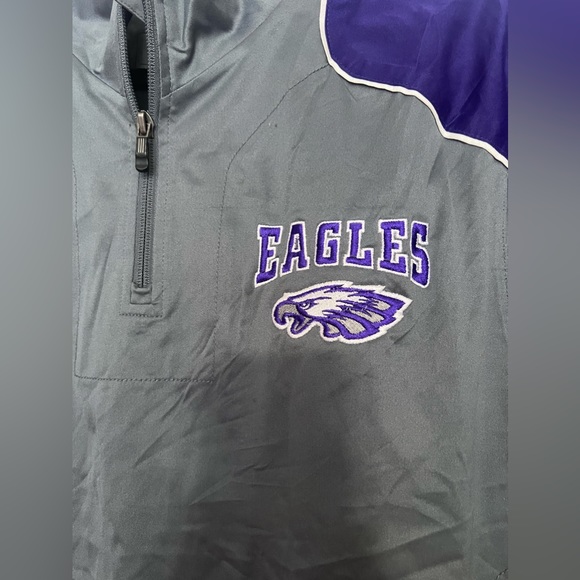 Philadelphia Eagles Adidas Sideline Coaches Half-Zip Short Sleeve Jacket  Sz L - Picture 2 of 6